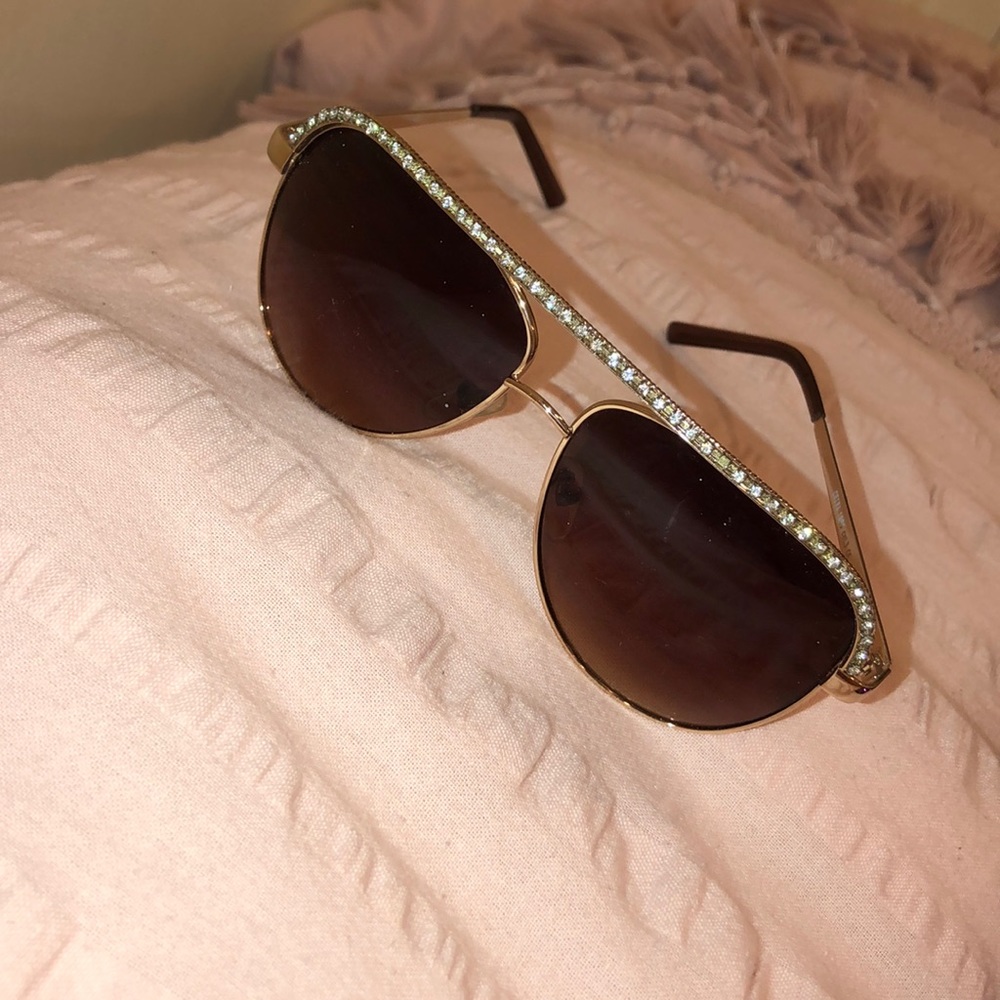 Rhinestone Aviator Sunglasses